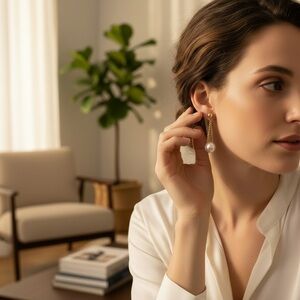 12mm White South Sea Pearl Drop Earrings 14K 18K Gold Palawan